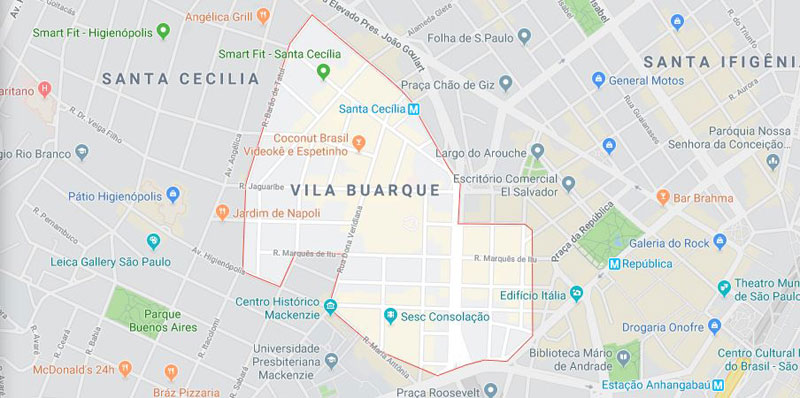 Bairro Vila Buarque SP